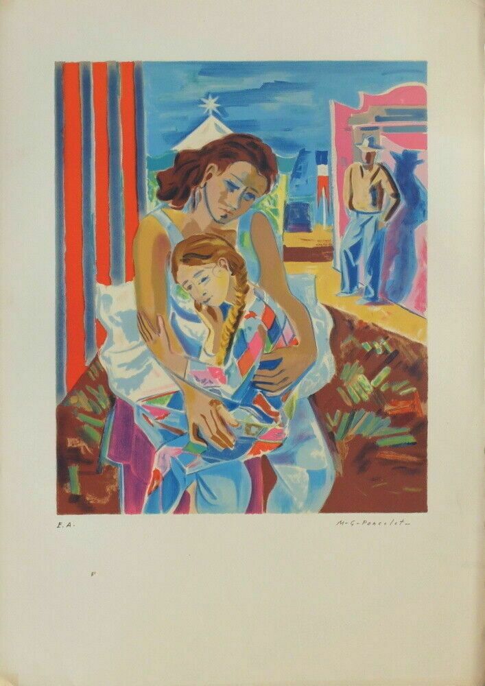 Maurice Georges Poncelet Beautiful Signed Lithograph Cirque French Circus