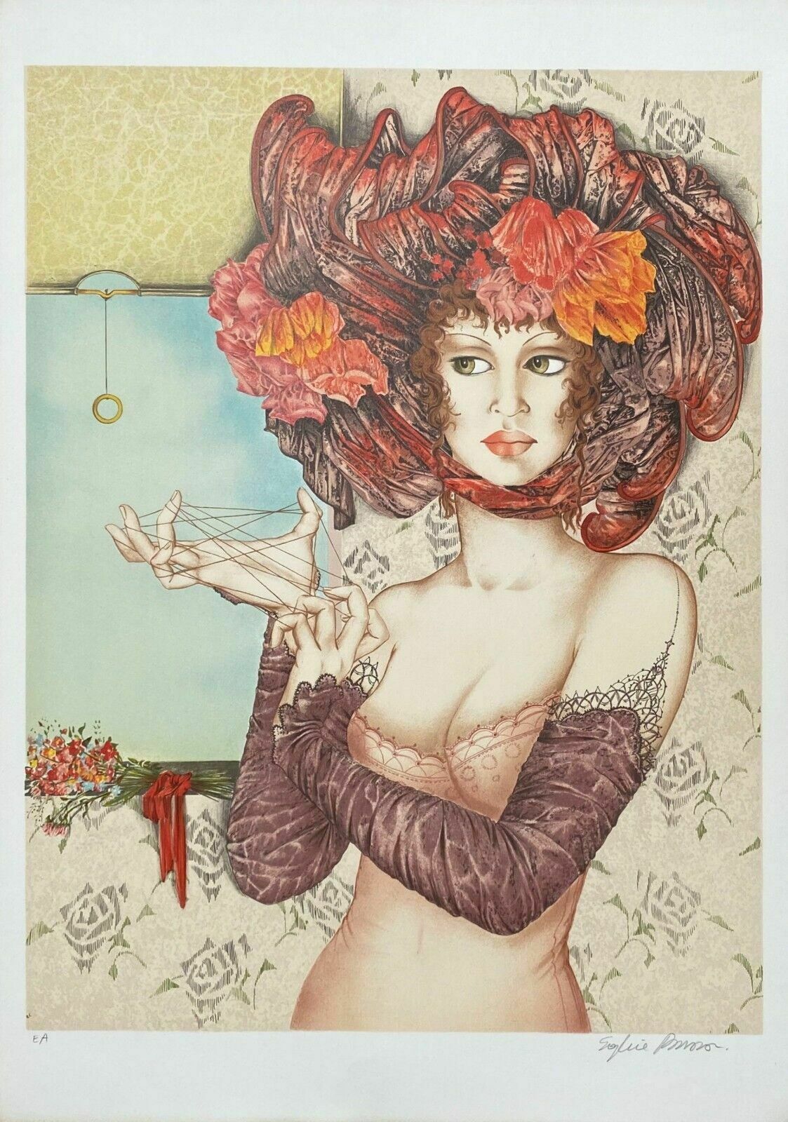 Sophie Busson   Signed Lithograph   Esoteric Portrait Esoteric Woman