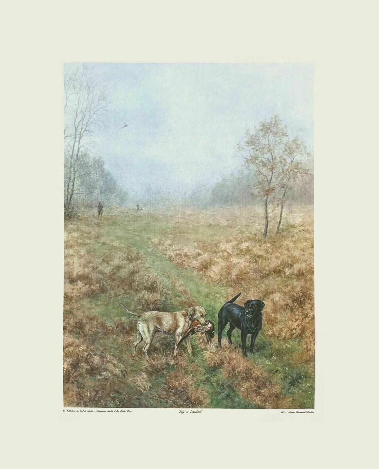 Hounds Hunting  Screenprint By Emmanuel Frachon