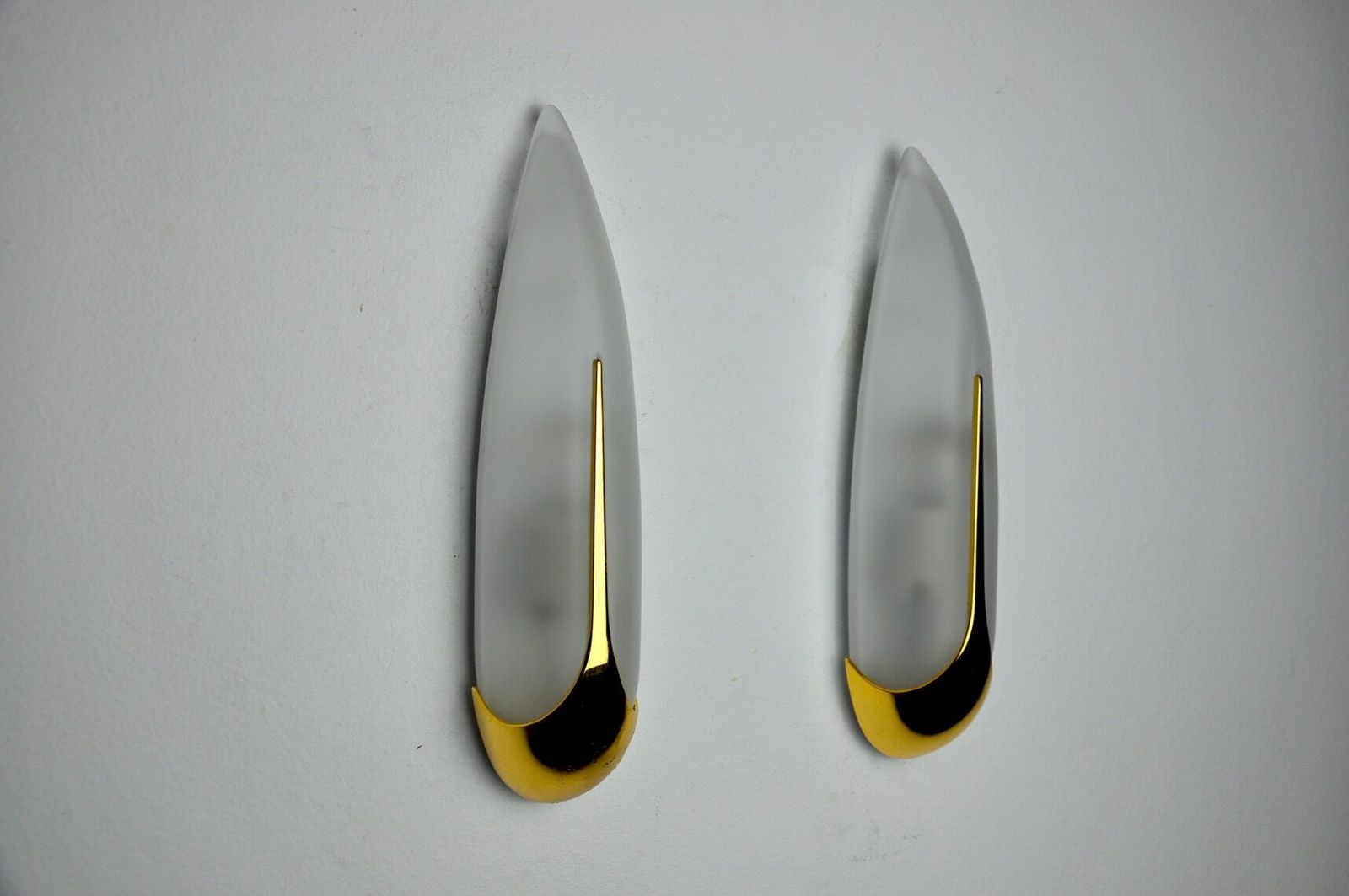 Pair Of Idearte "épis" Sconces, Glass And Metal, Spain 1980 photo furniture