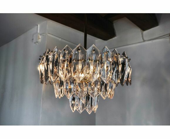 Jt Kalmar Chandelier, Cut Glass, 3 Levels, Austria 1970 photo for sale