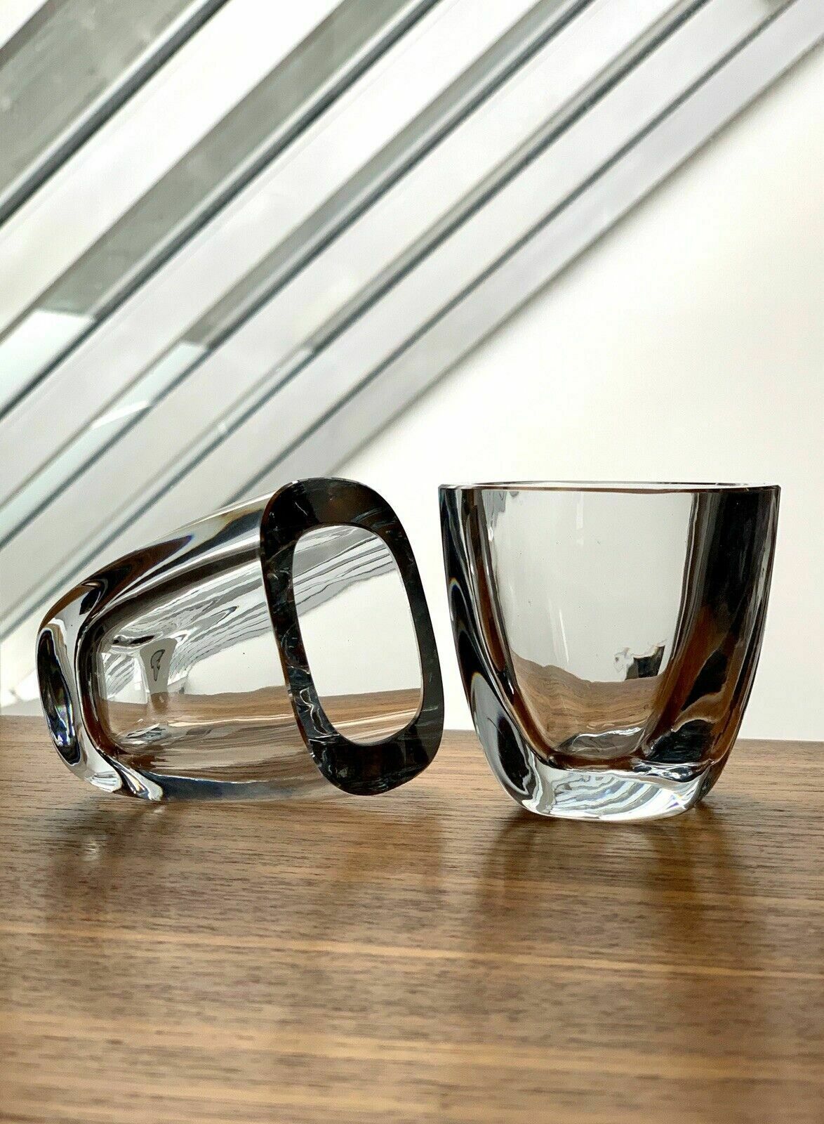 A Pair Of Mid Century Swedish Glass Strömbergshyttan Vases Asta Strömberg C1950 photo 199.0