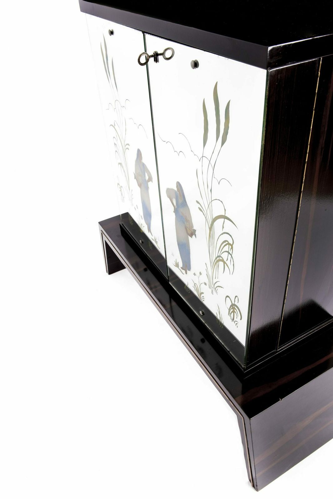 Furniture Italian Origin Art Deco Dry Bar Attributed To Osvaldo Borsani In Macassar Ebony photo