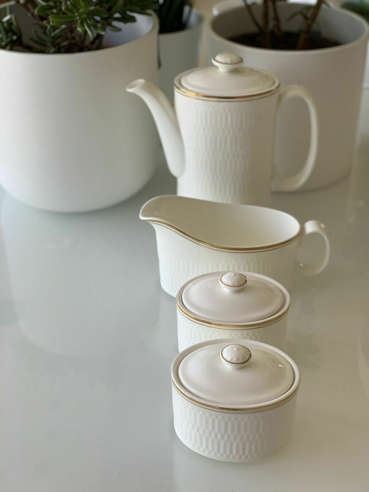 Antique Royal Doulton Coffee Pot, 3 Cups & Saucers, 2 Lidded Pots & Gravy Boat photo Home Decor