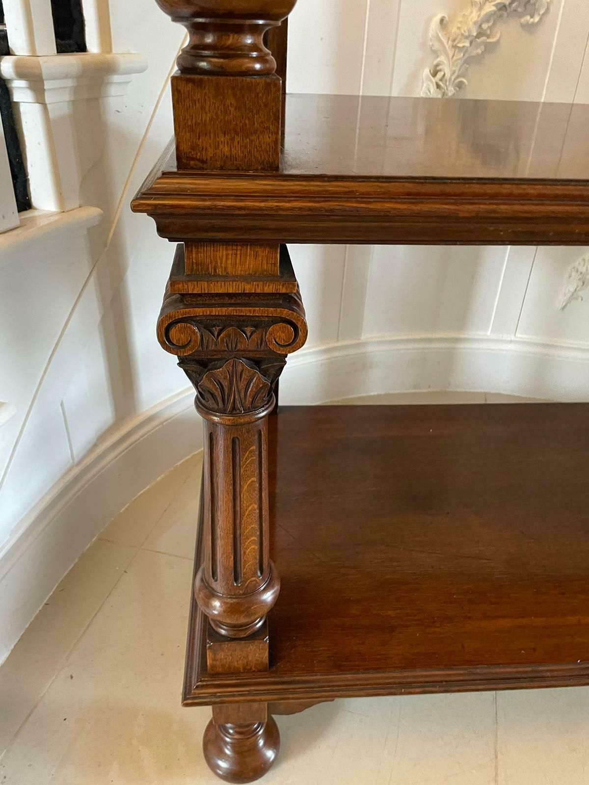 Quality Antique Carved Oak Dumbwaiter photo vinterior