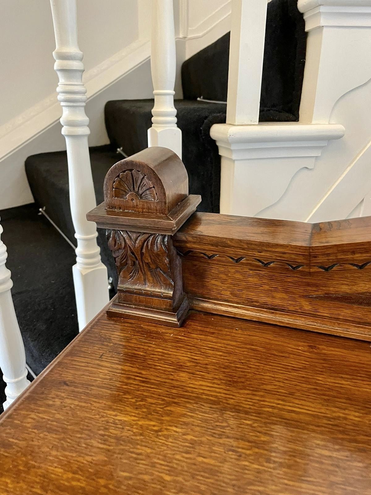 photo furniture Quality Antique Carved Oak Dumbwaiter