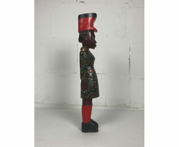 Set Of 3 Large African Baule Figurines Ivory Coast 1970s photo Home Decor