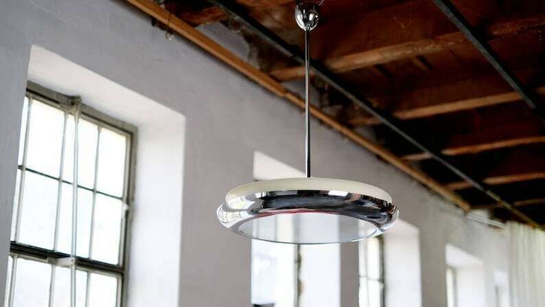 Bauhaus Pendant Lamp "Ufo" By Josef Hurka For Napako photo for sale
