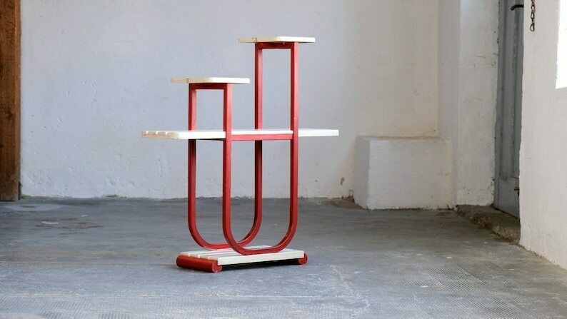 Art Deco Cake Stand / Bauhaus Plant Shelf Made Of Wood photo Furniture