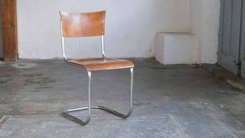 Bauhaus Cantilever Chair After Mart Stam, Honey Brown