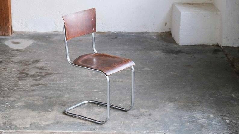 Bauhaus Cantilever Chair After Mart Stam, Dark Brown
