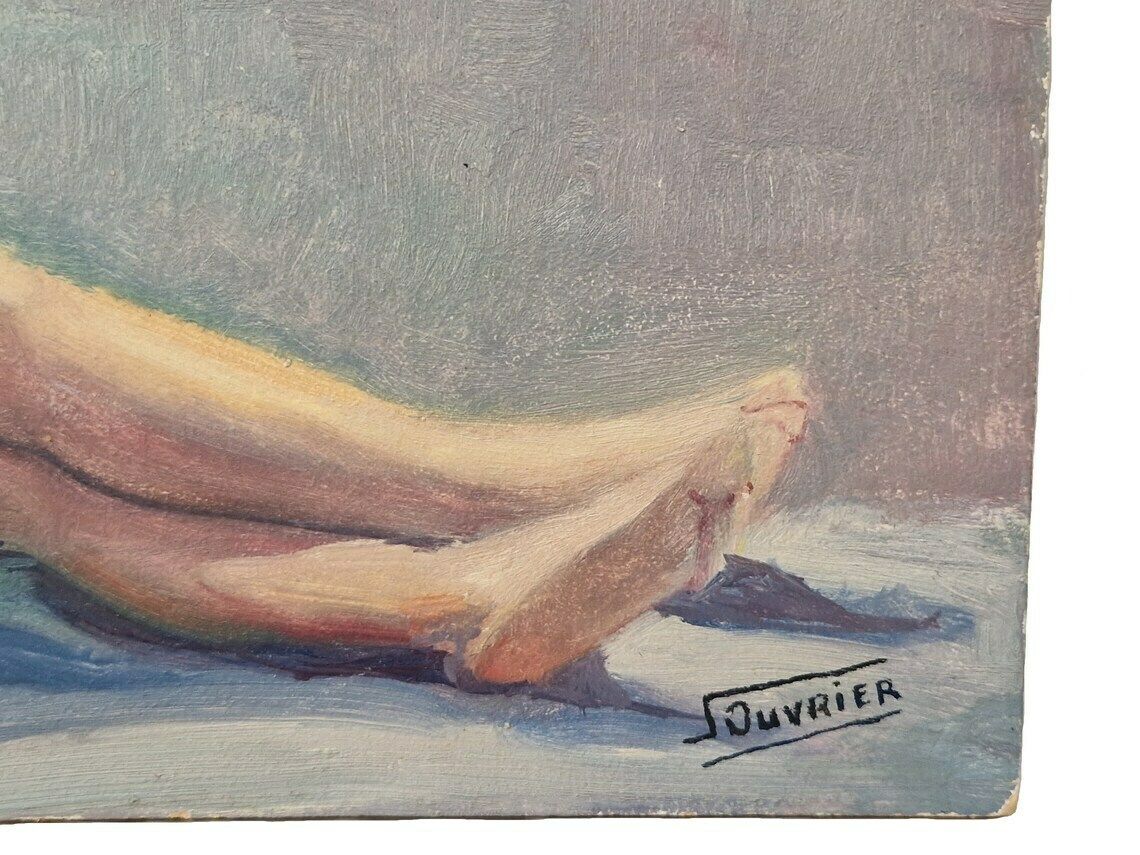 Frans Schilderij Naakte Vrouw, Mid Century Naaktportret, Suzanne Ouvrier, Gesigneerd Erotisch Werk photo buy