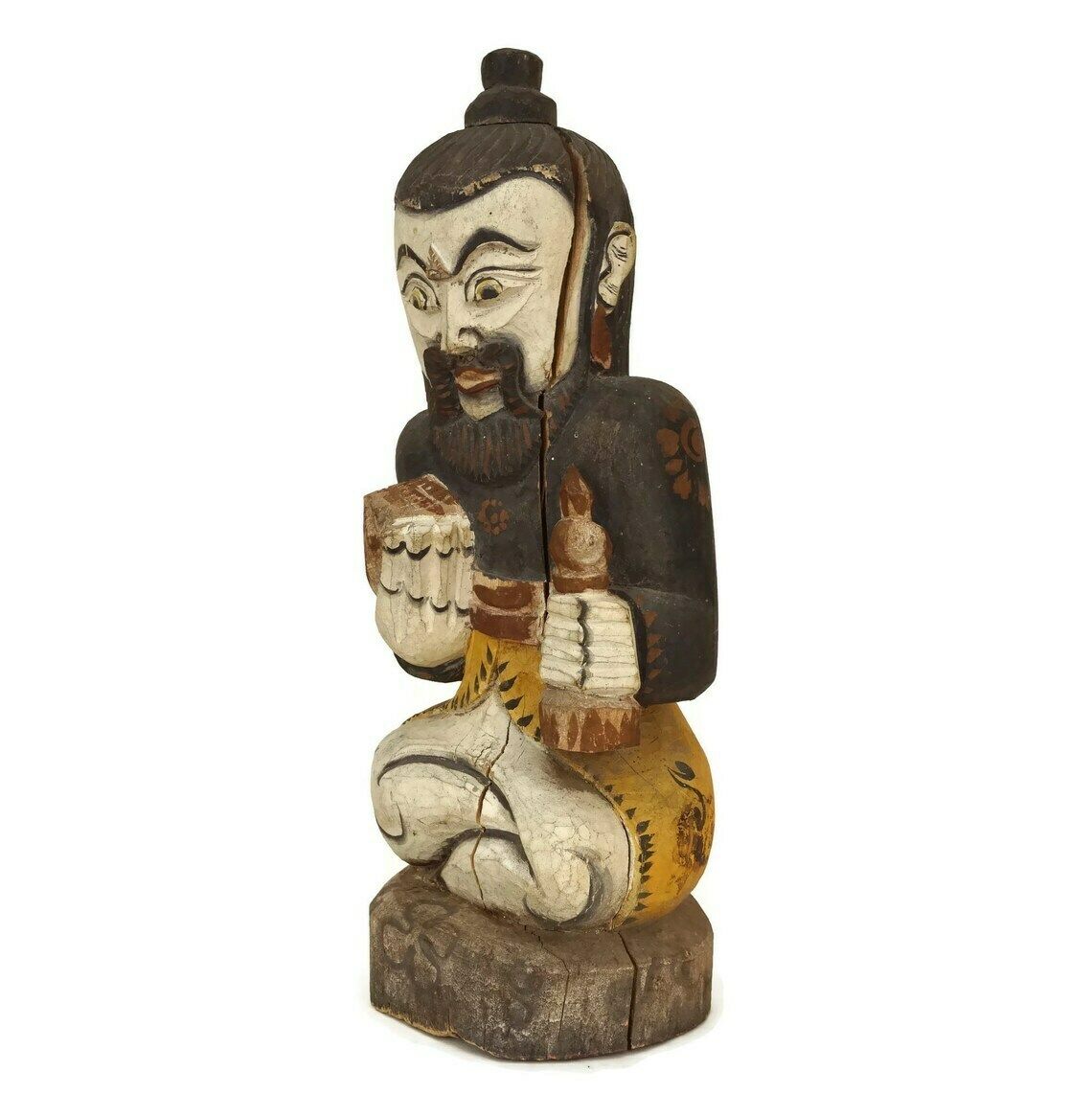Hindu God Carved Wood Temple Figurine, Bali Souvenir Statue, Spiritual Asian Home Decor photo furniture
