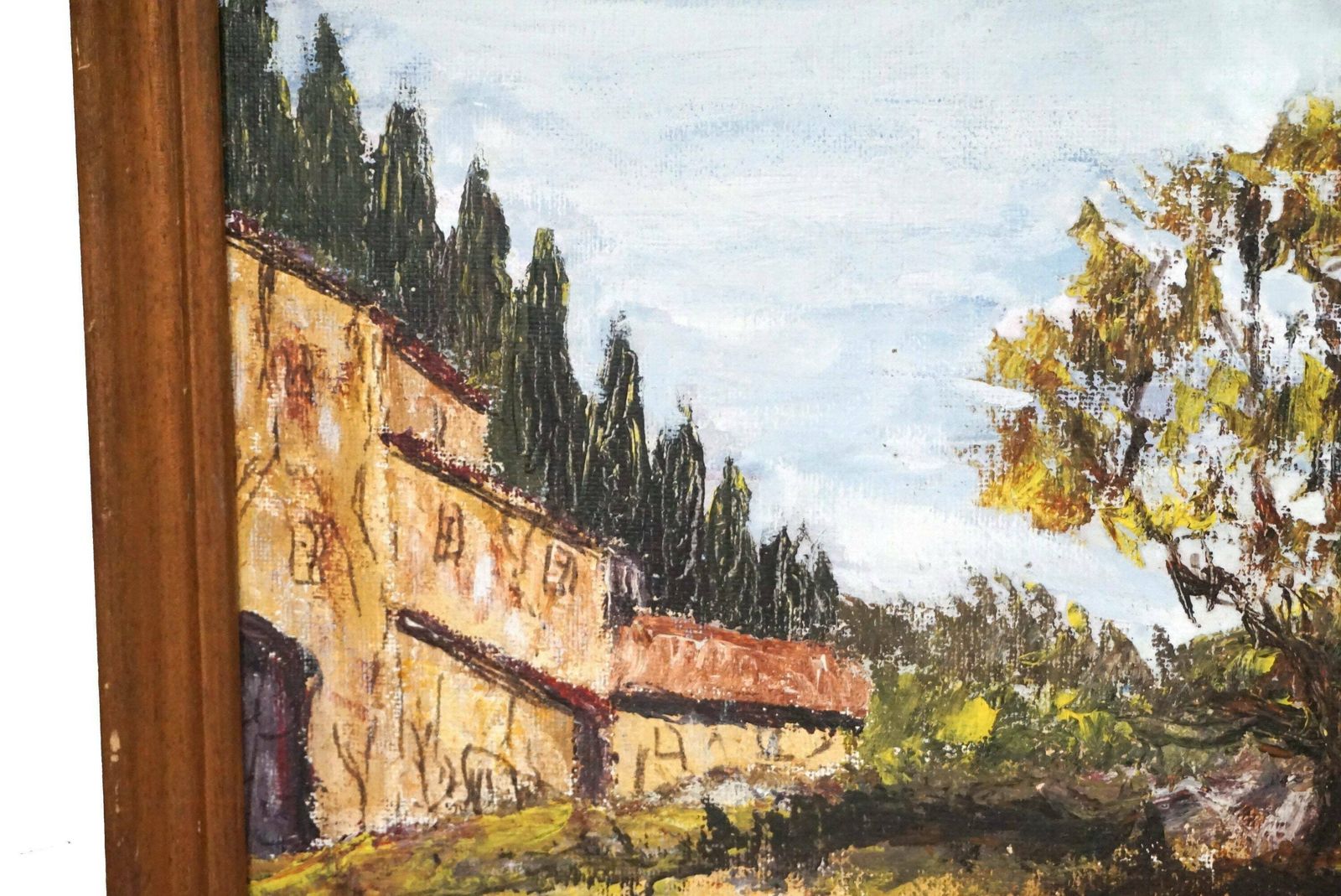 Olive Tree And Farmhouse Landscape Painting In Provence, Original Signed Art photo 179.0