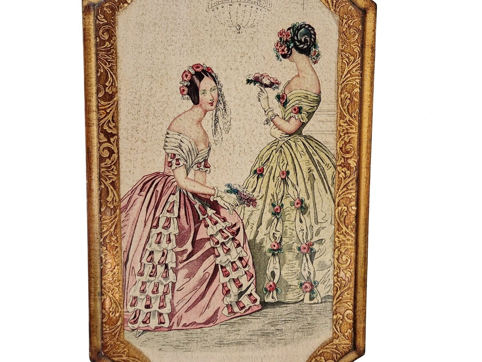 photo furniture Florentine Modes De Paris Wall Hanging Plaques, Set Of 2, 19th Century Style French Fashion Prints