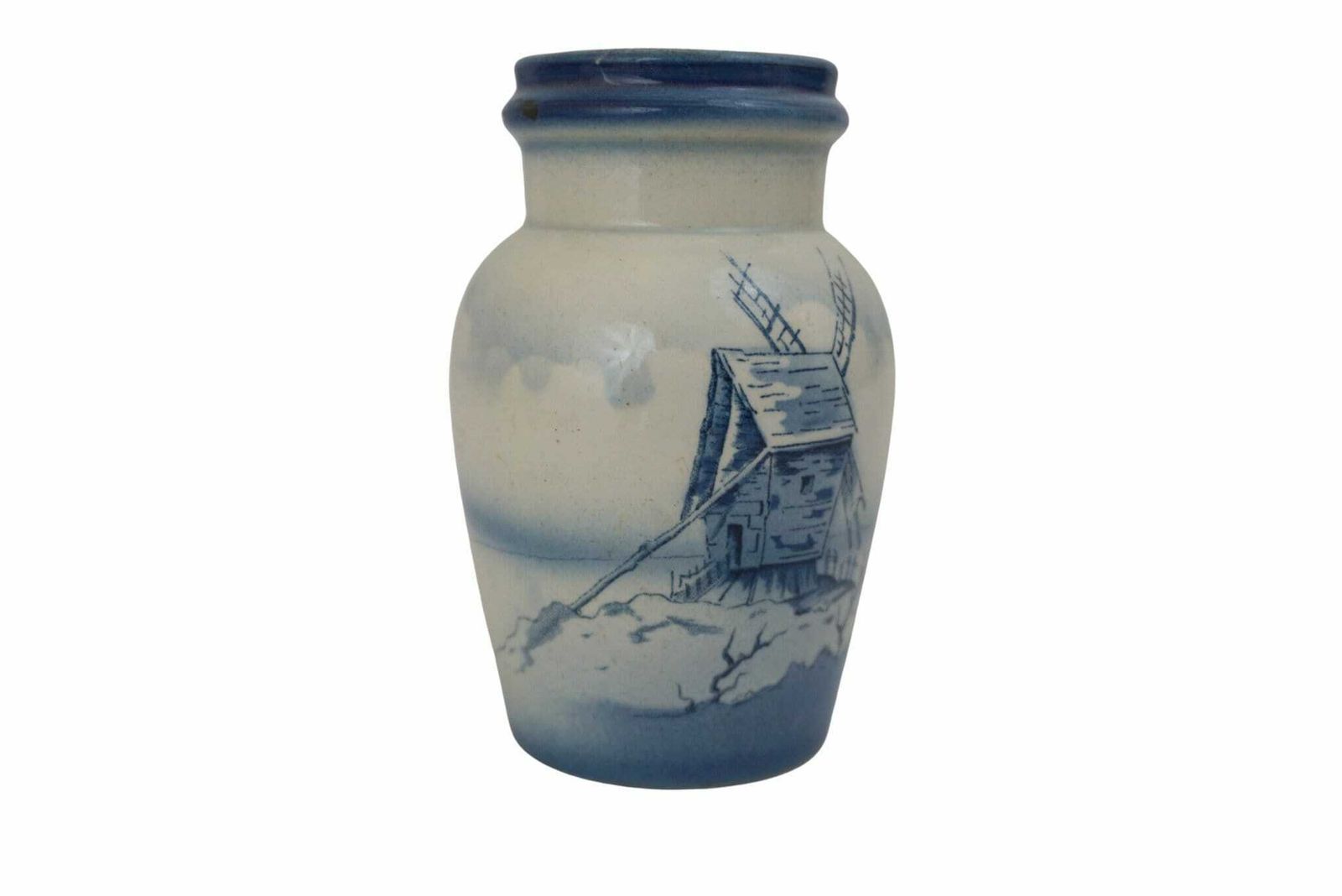 Antique French Mustard Pottery Pot, K&G Luneville Condiment Jar photo vinterior