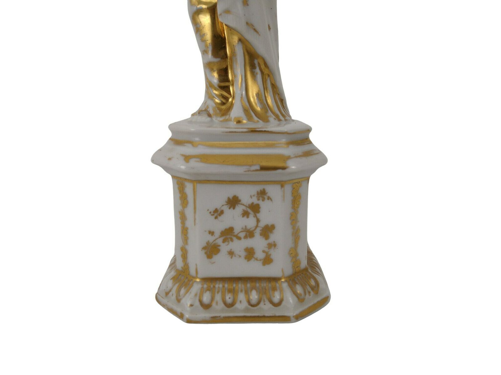 Antique Virgin Mary And Infant Jesus Porcelain Statue, 19th Century French Christian Mother And Child Saint Figurine photo vintage
