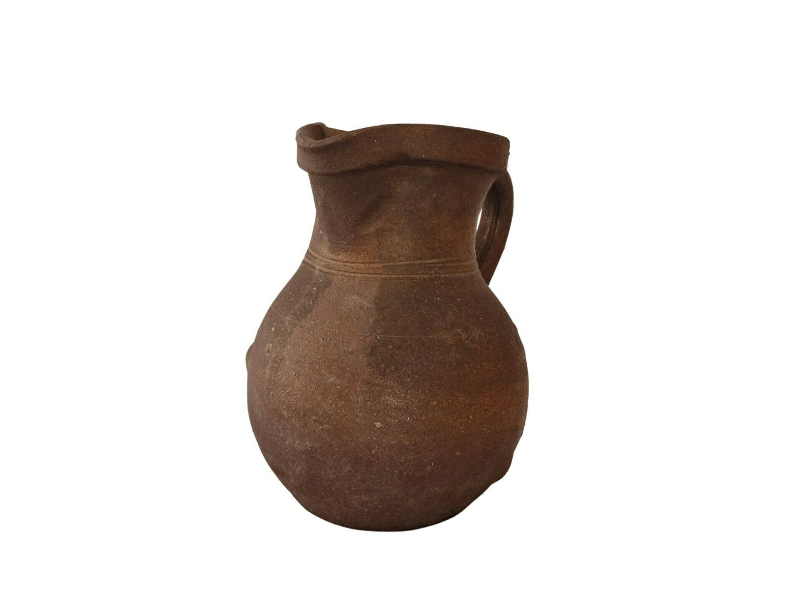 Antique French Salt Glazed Pottery Pitcher, Rustic Farmhouse Water Jug photo 160.0