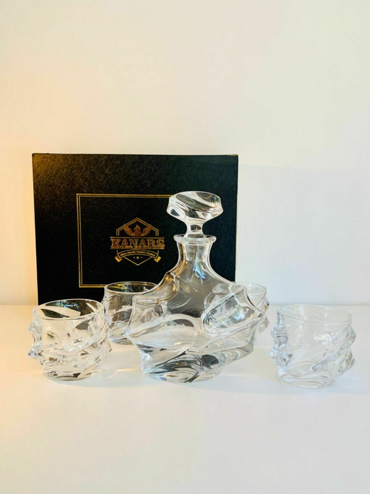 Kanars Emperor Decanter & Crystal Old Fashioned Glasses Set Luxury Gift
