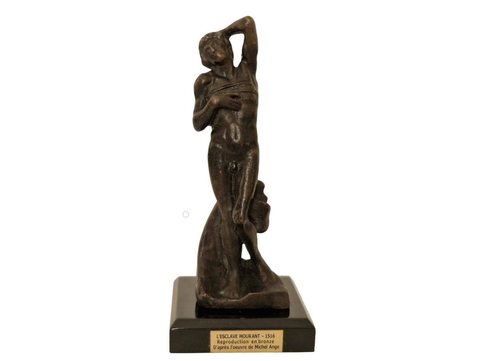Michelangelo The Dying Slave Statuette, French Art Bronze Figurine, Reproduction Of Michelangelo Sculpture