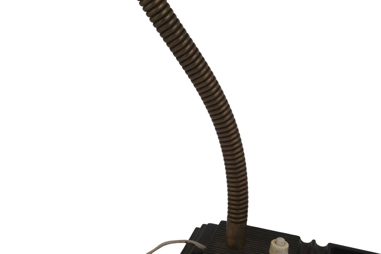 Art Deco Gooseneck Lamp With Cast Iron Stand, Desk And Table Top Light photo vinterior