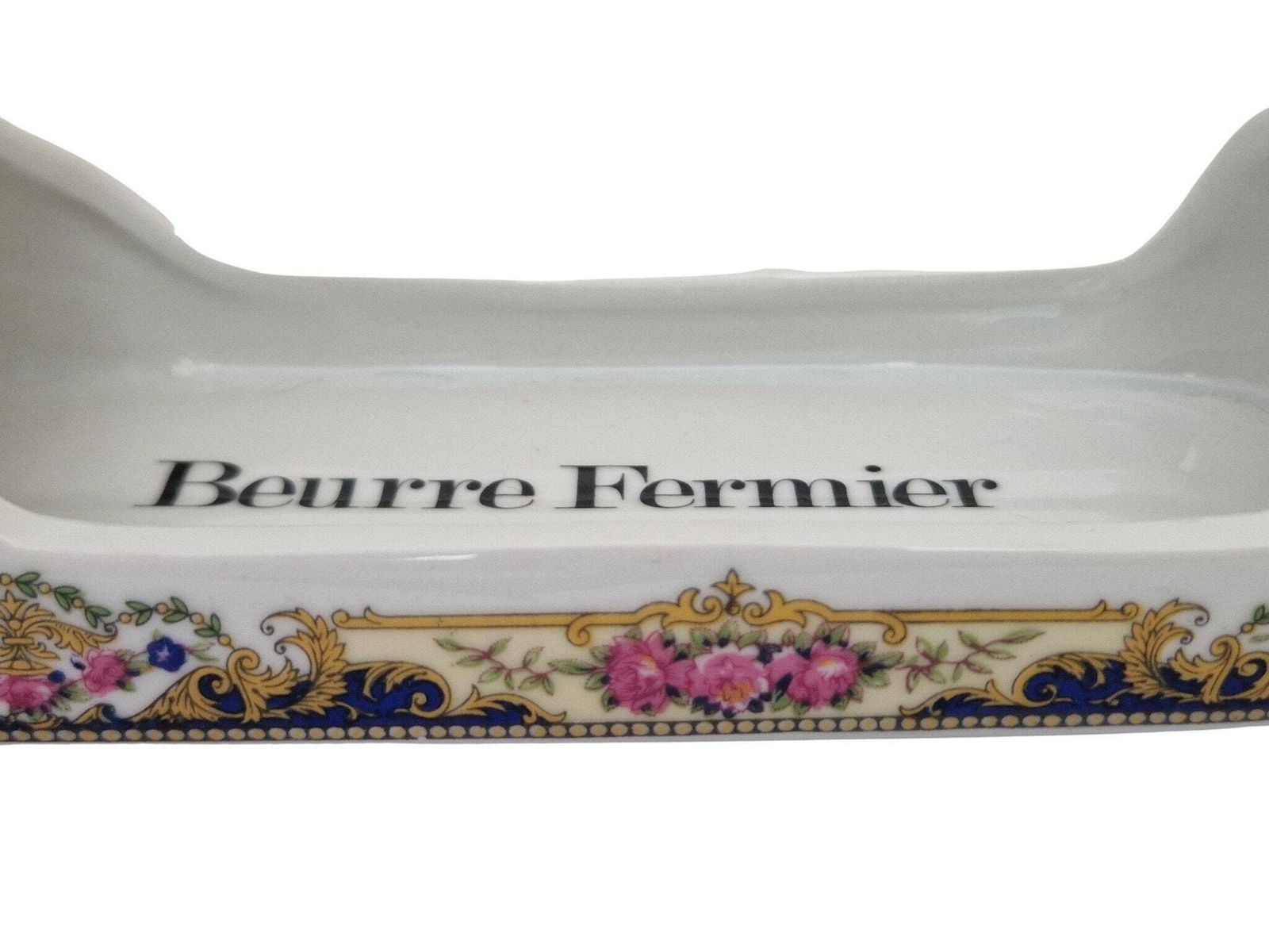 photo furniture Cow Head Farmer Butter Dish, French Apilco Porcelain Breakfast Serving Tray