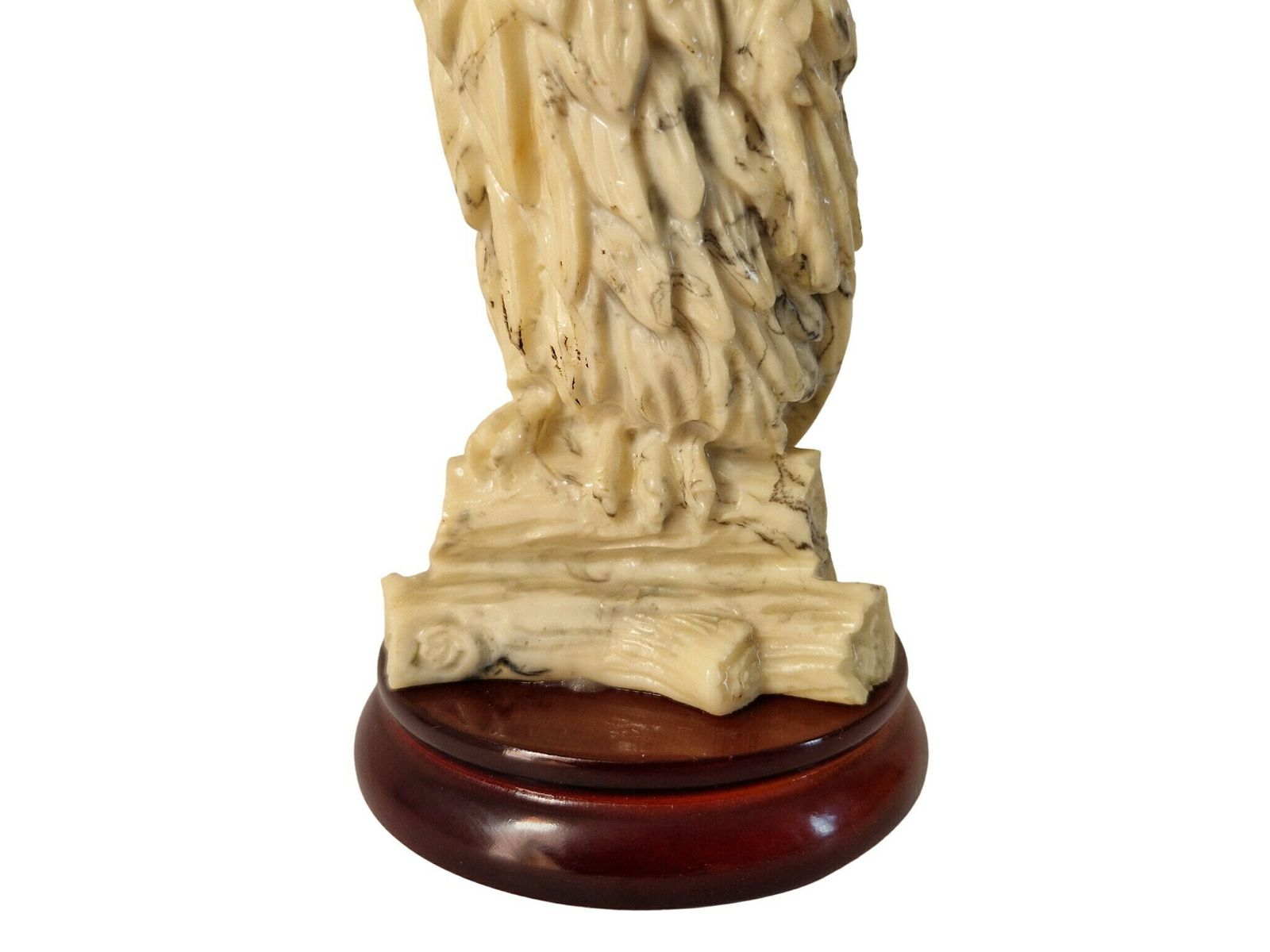 photo furniture Resin Owl Figurine With Glass Eyes, Collectible Marble Effect Bird Statue