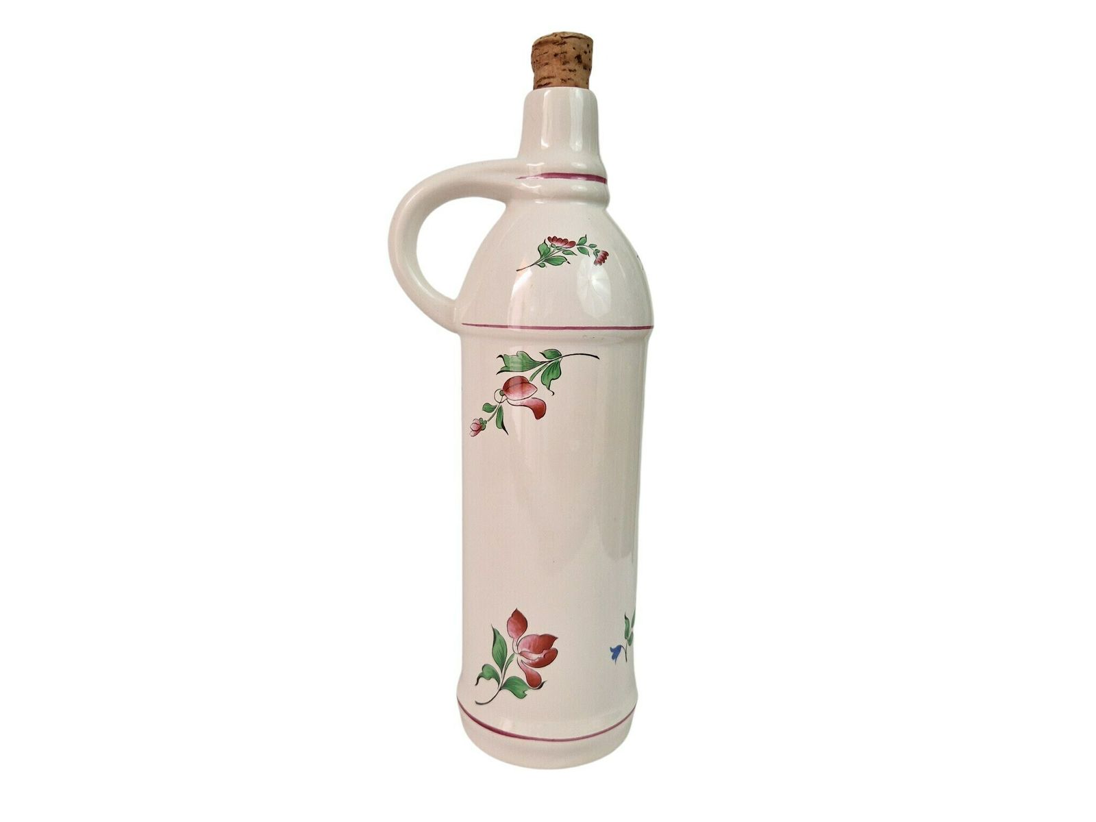 Rench Ceramic Liquor Decanter With Rose And Flowers By Keller And Guerin Luneville photo Home Decor