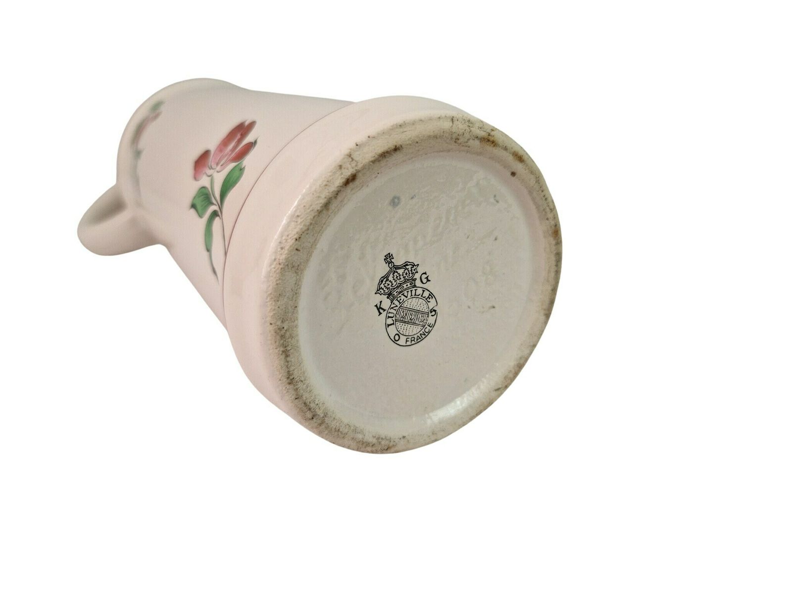 photo for sale Rench Ceramic Liquor Decanter With Rose And Flowers By Keller And Guerin Luneville