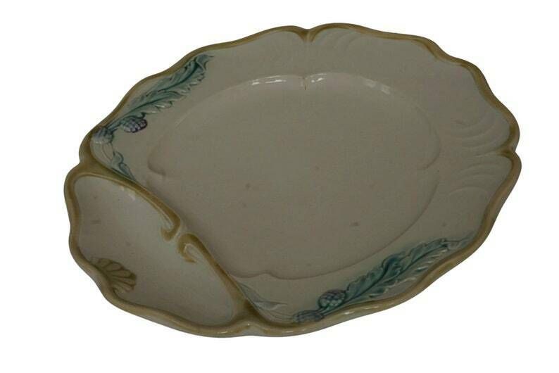 Antique Majolica Artichoke And Asparagus Plate By Fives Lille French Ceramic Wall Plate And Country Kitchen Decor photo furniture