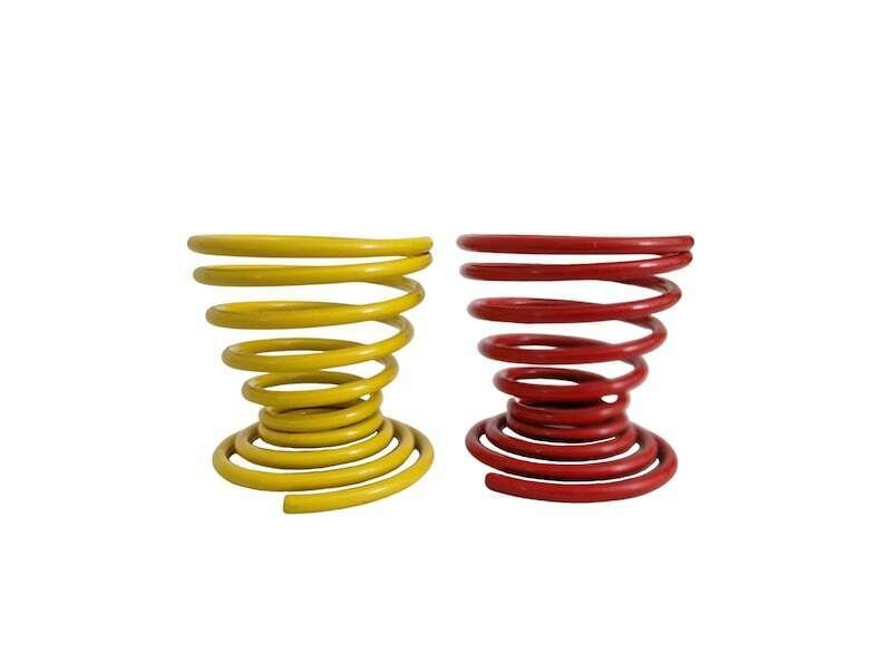 1980s Metal Spiral Spring Egg Cup Holders Set Of Two photo for sale