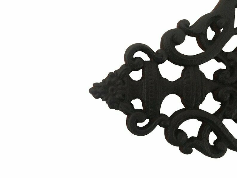 French Architectural Salvage Decor, Cast Iron Garden Gate And Garden Ornament Plaque photo Home Fixtures