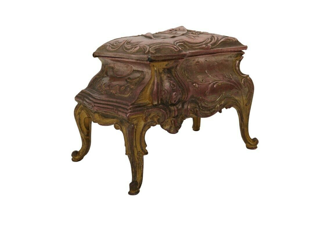 Antique French Musical Instrument Jewelry Box Miniature French Piano Jewellery Casket