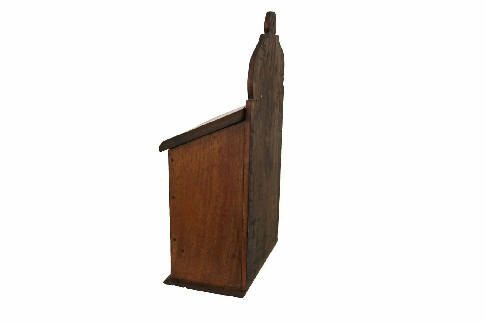 French Carved Wood Salt Box, Rustic Provencal Kitchen Storage Canister photo 100.0