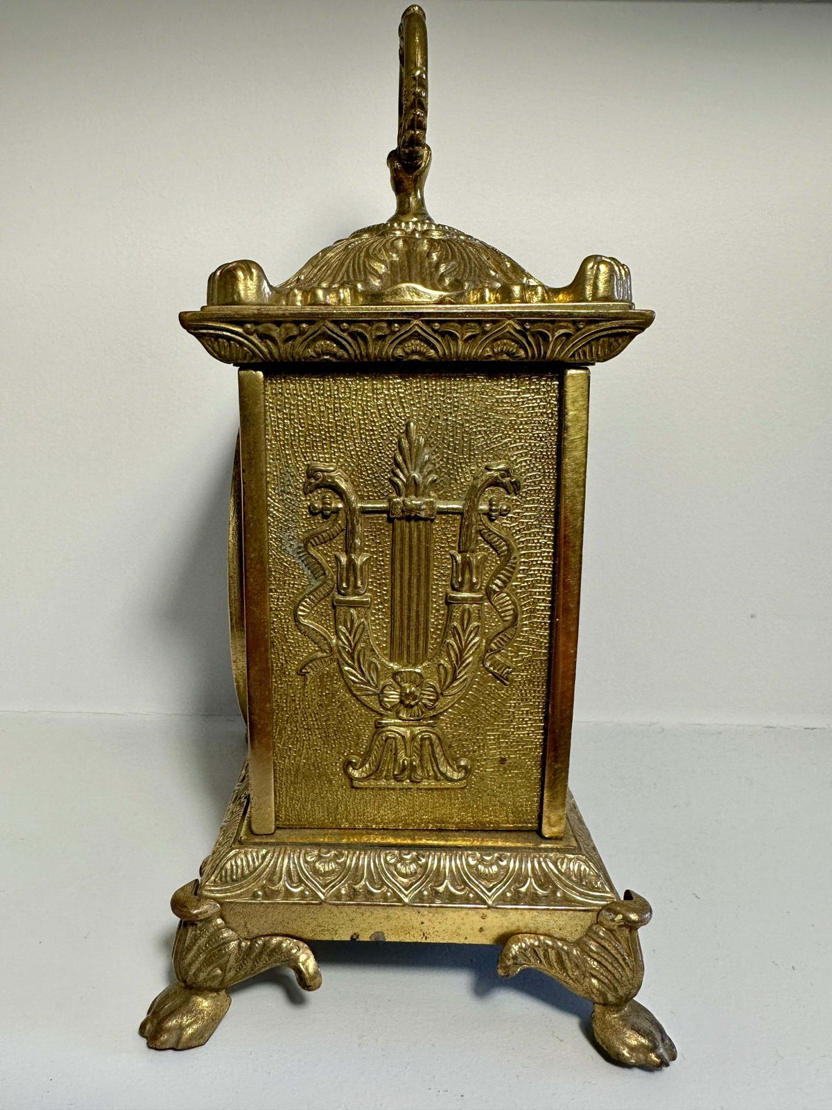 Beautiful Antique Brass Ormolu Franz Hermle & Sohn Repeating Mantel Clock Circa Early 1900’s photo vinterior