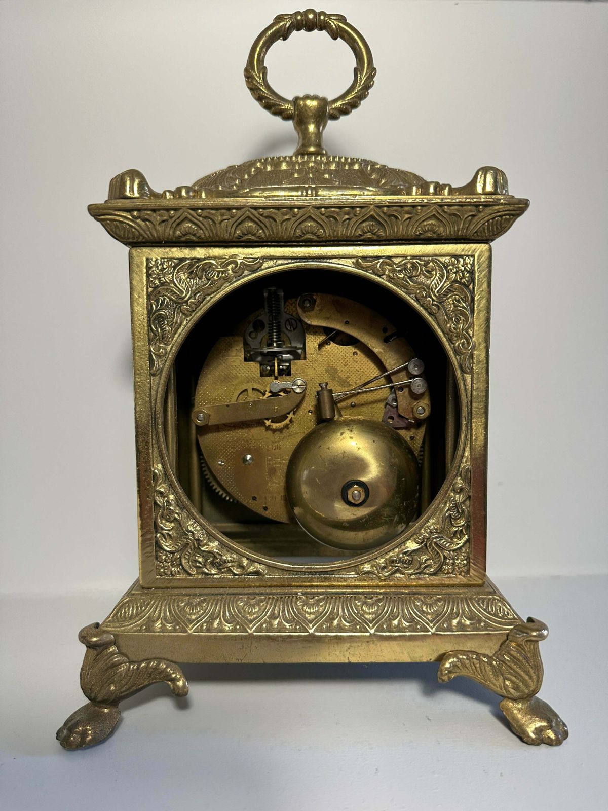 Beautiful Antique Brass Ormolu Franz Hermle & Sohn Repeating Mantel Clock Circa Early 1900’s photo buy