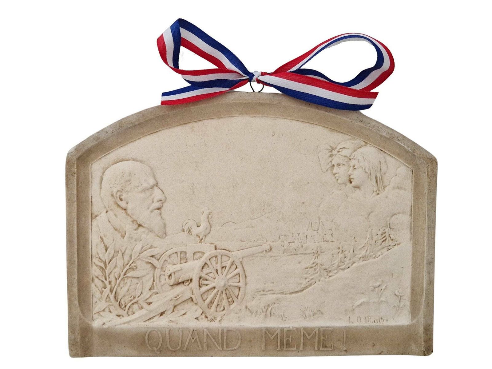 Ww1 Militaria Gipsen Wandplaquette Met Portret Van Déroulède Door Louis Octave Mattei – Frans Patriottisch Souvenir Elzas Lotharingen