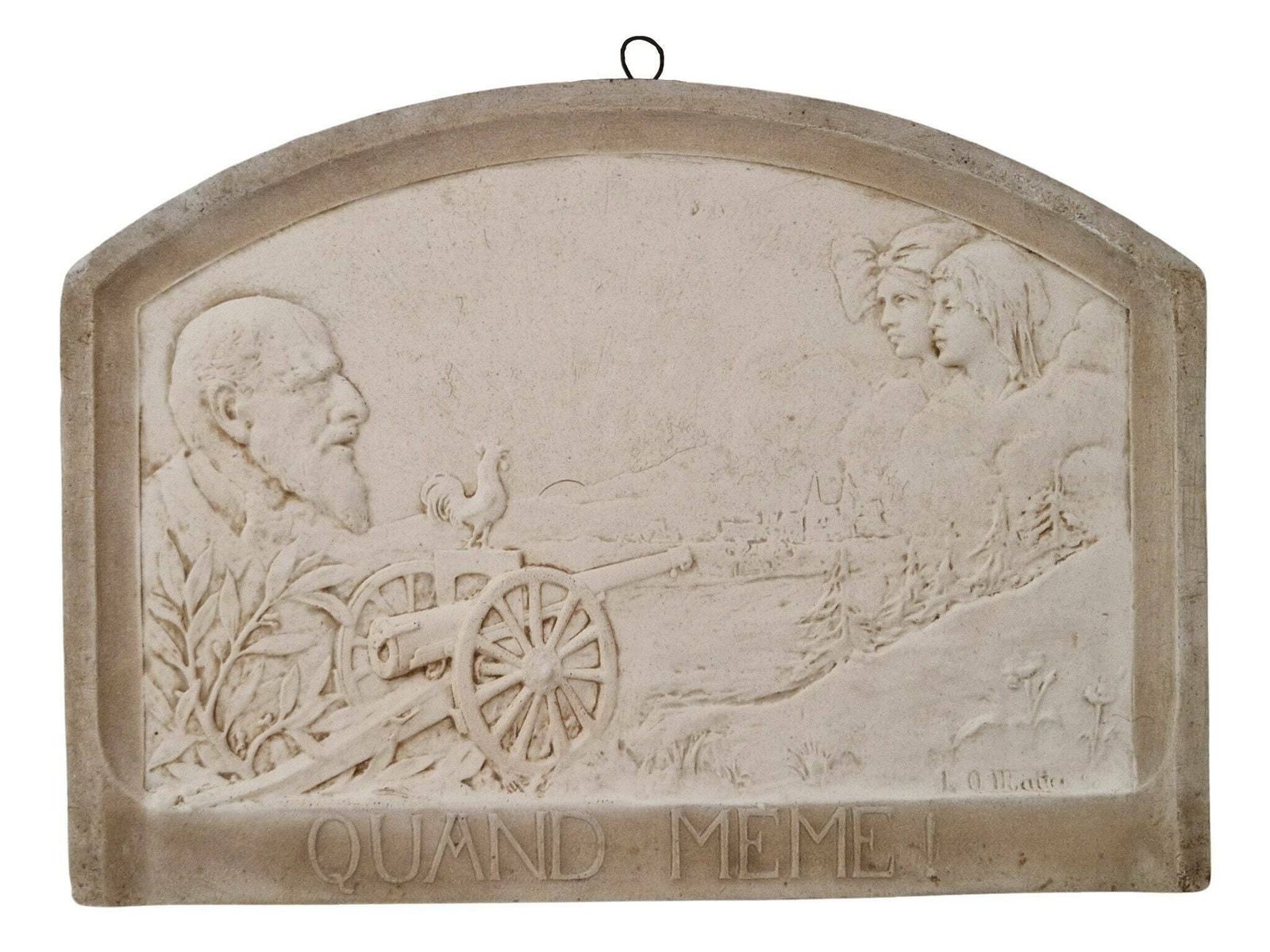 Ww1 Militaria Gipsen Wandplaquette Met Portret Van Déroulède Door Louis Octave Mattei – Frans Patriottisch Souvenir Elzas Lotharingen photo Kunst