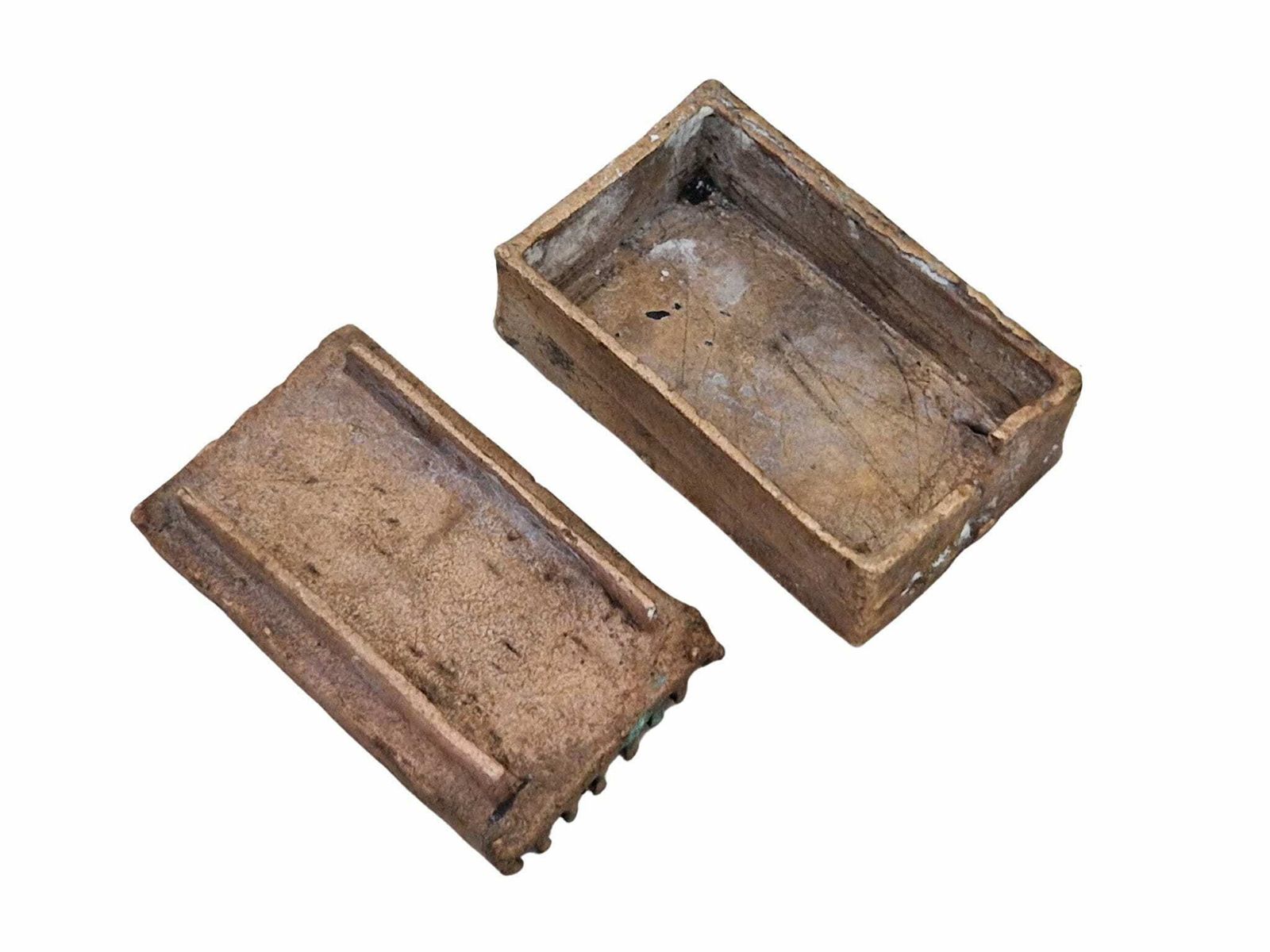 Antique Akan Gold Dust Box, Set Of Two, Collectible African Art photo vinterior