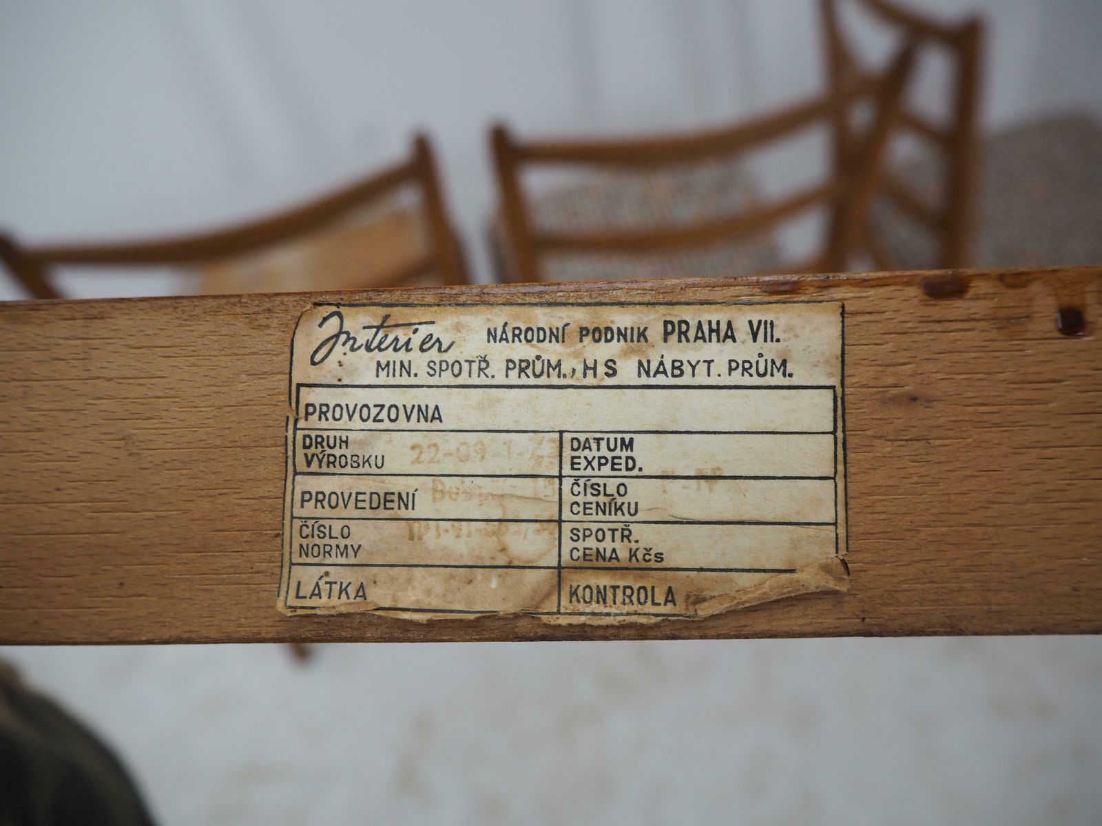 photo vinterior Set Of 4 Midcentury Dining Chairs, Interier Praha, Czechoslovakia, 1970s
