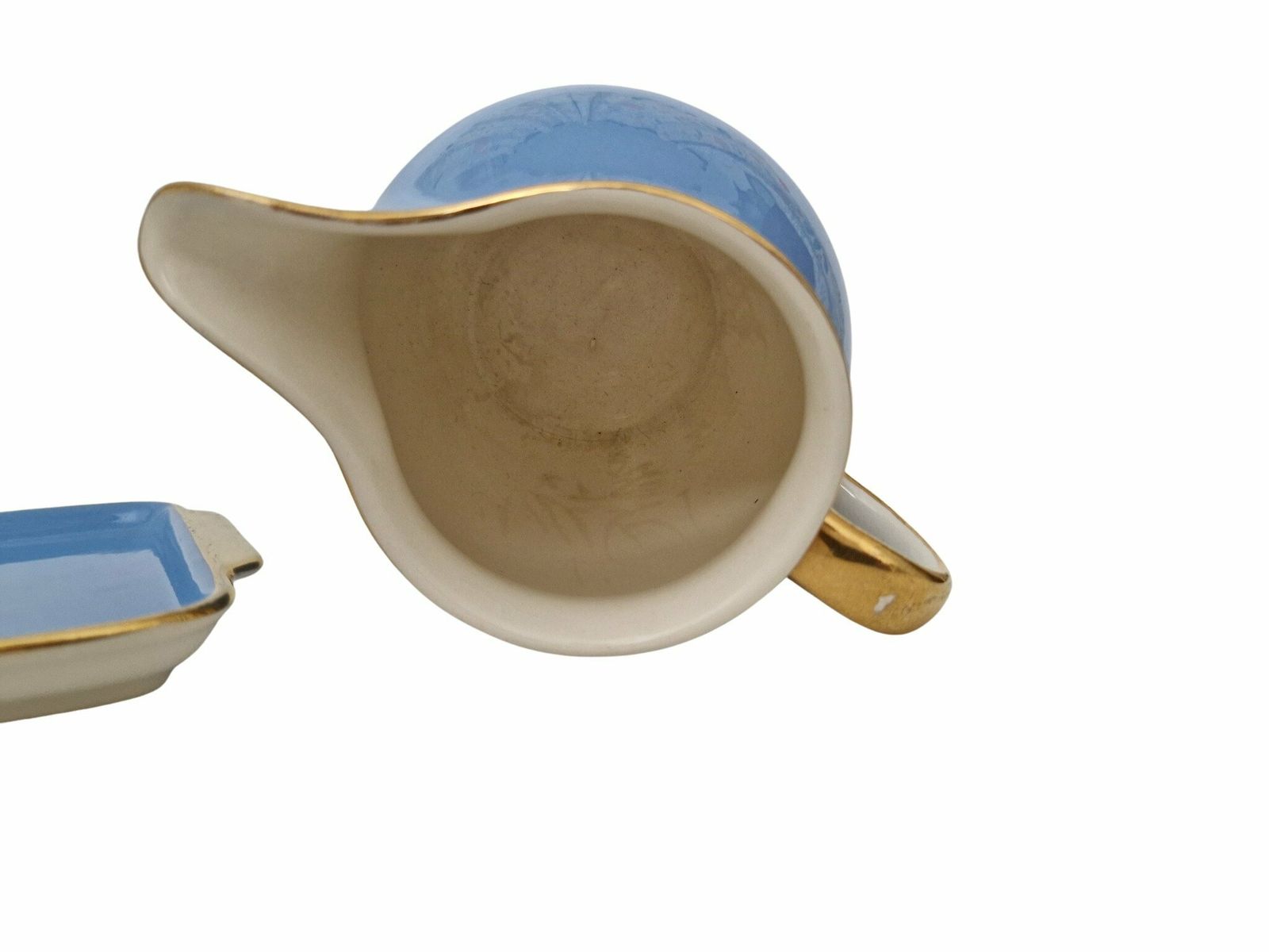 photo for sale Villeroy And Boch Nous Deux Creamer And Tray, French Ceramic Tea For Two Breakfast Set
