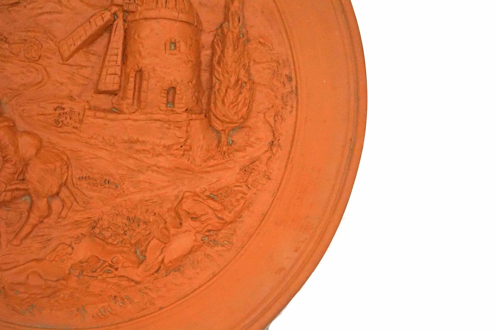 Provençaals terracotta decoratief wandbord, Frans Provençaals aardewerk souvenir photo vinterior