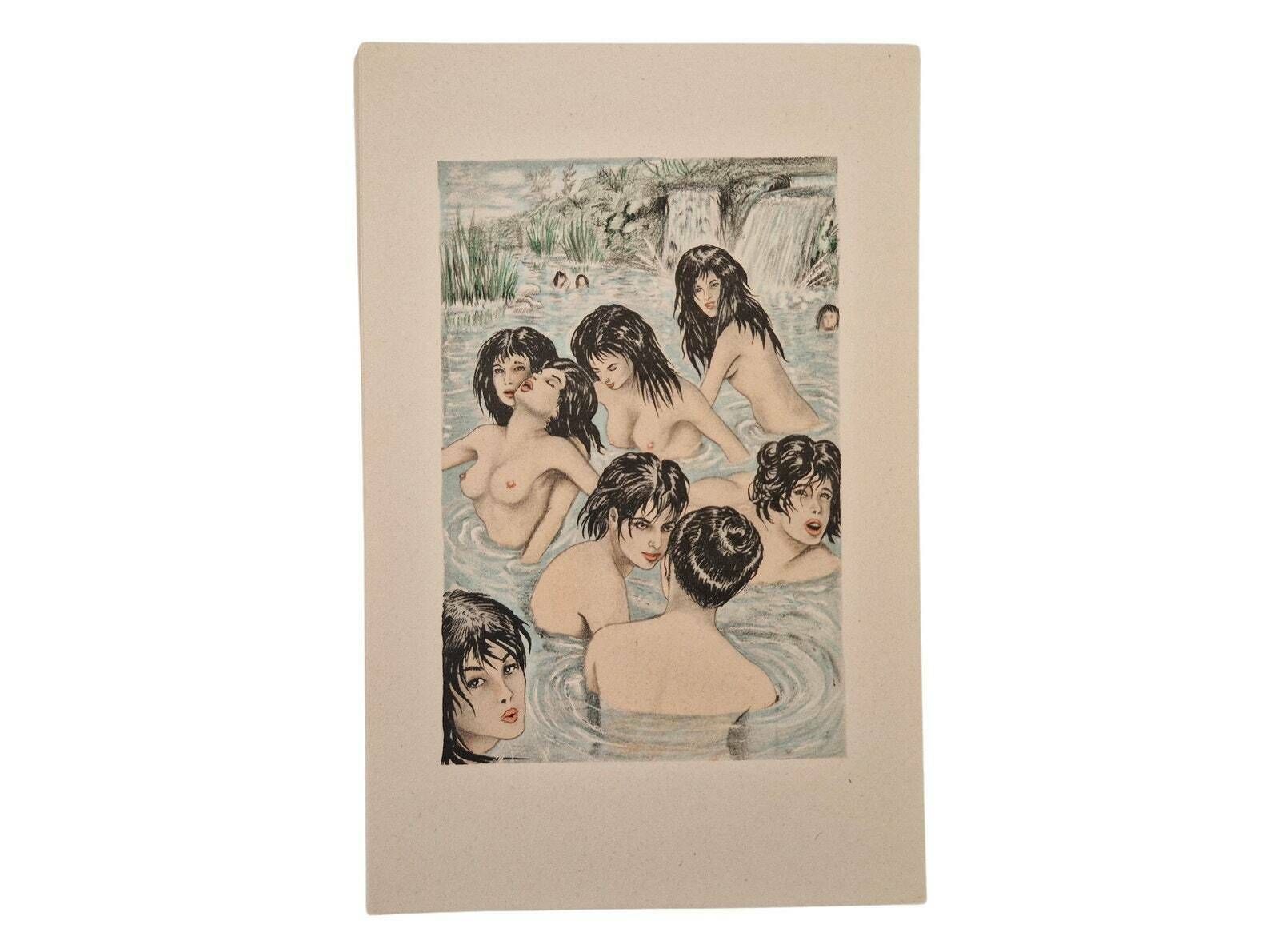 1964 Kama Sutra Vatsyayana, French Editions De L'ibis With 38 Erotic Prints By Alain Dumond photo vinterior