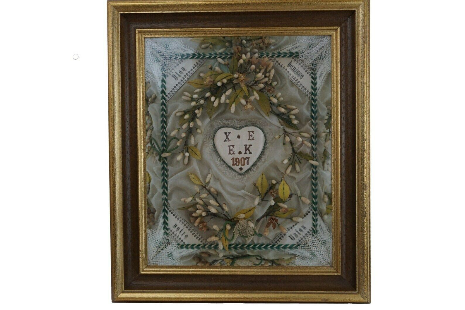 Antique Framed French Bride Tiara With Silk Flowers And Wax Orange Blossoms, Wedding Crown photo furniture