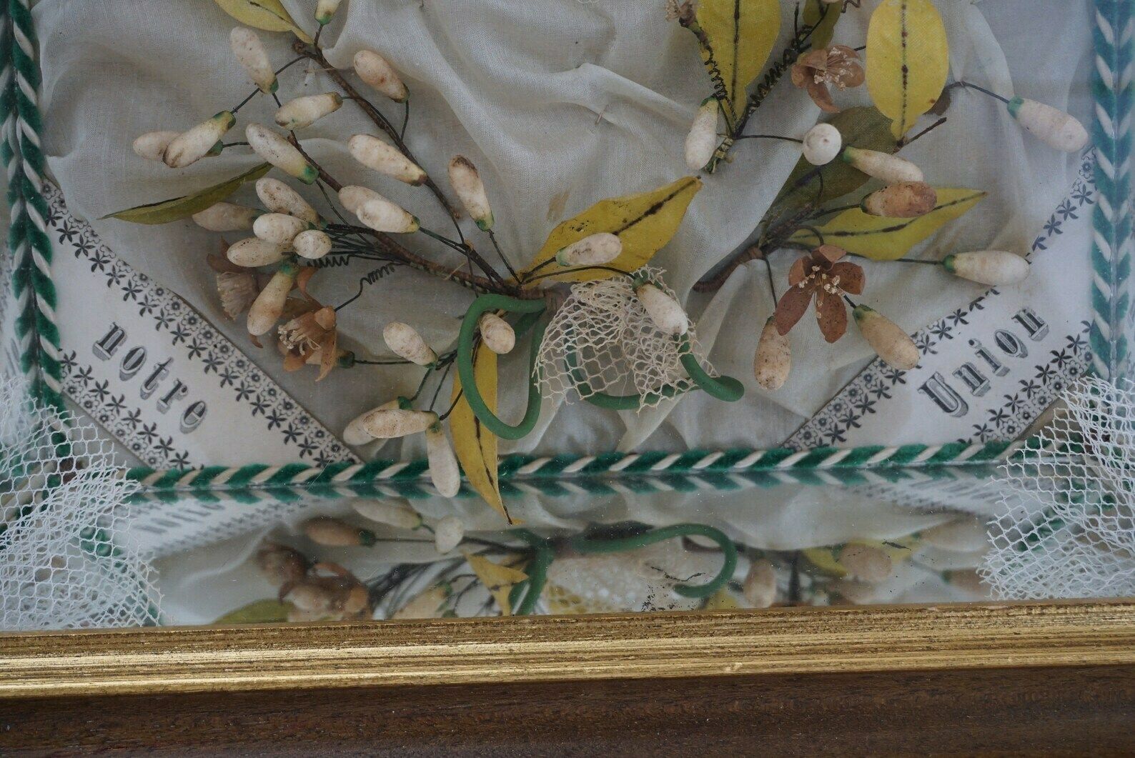 Antique Framed French Bride Tiara With Silk Flowers And Wax Orange Blossoms, Wedding Crown photo buy