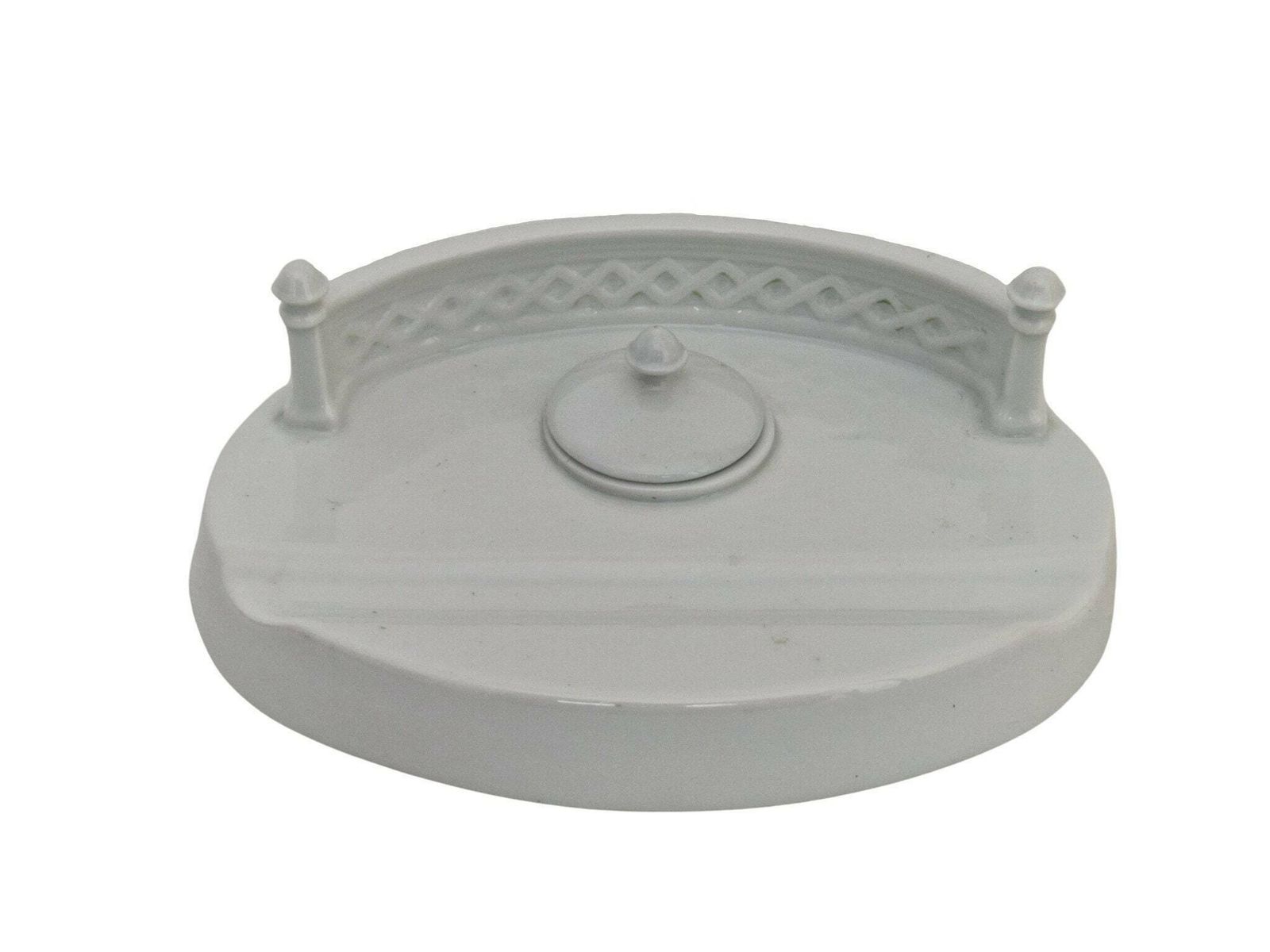 French Limoges Porcelain Inkwell And Pen Rest Stand, Office Desk Decor photo for sale