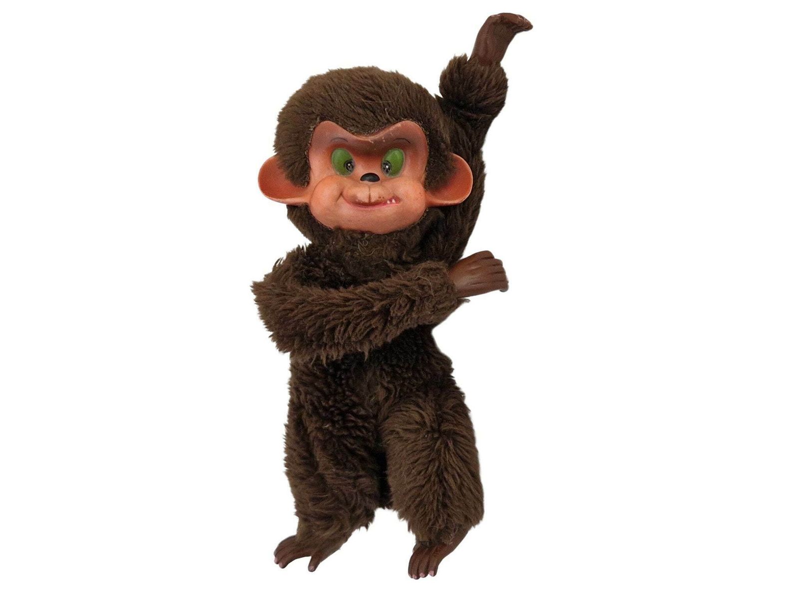 1960s Monkey Plush Toy With Rubber Face photo vinterior