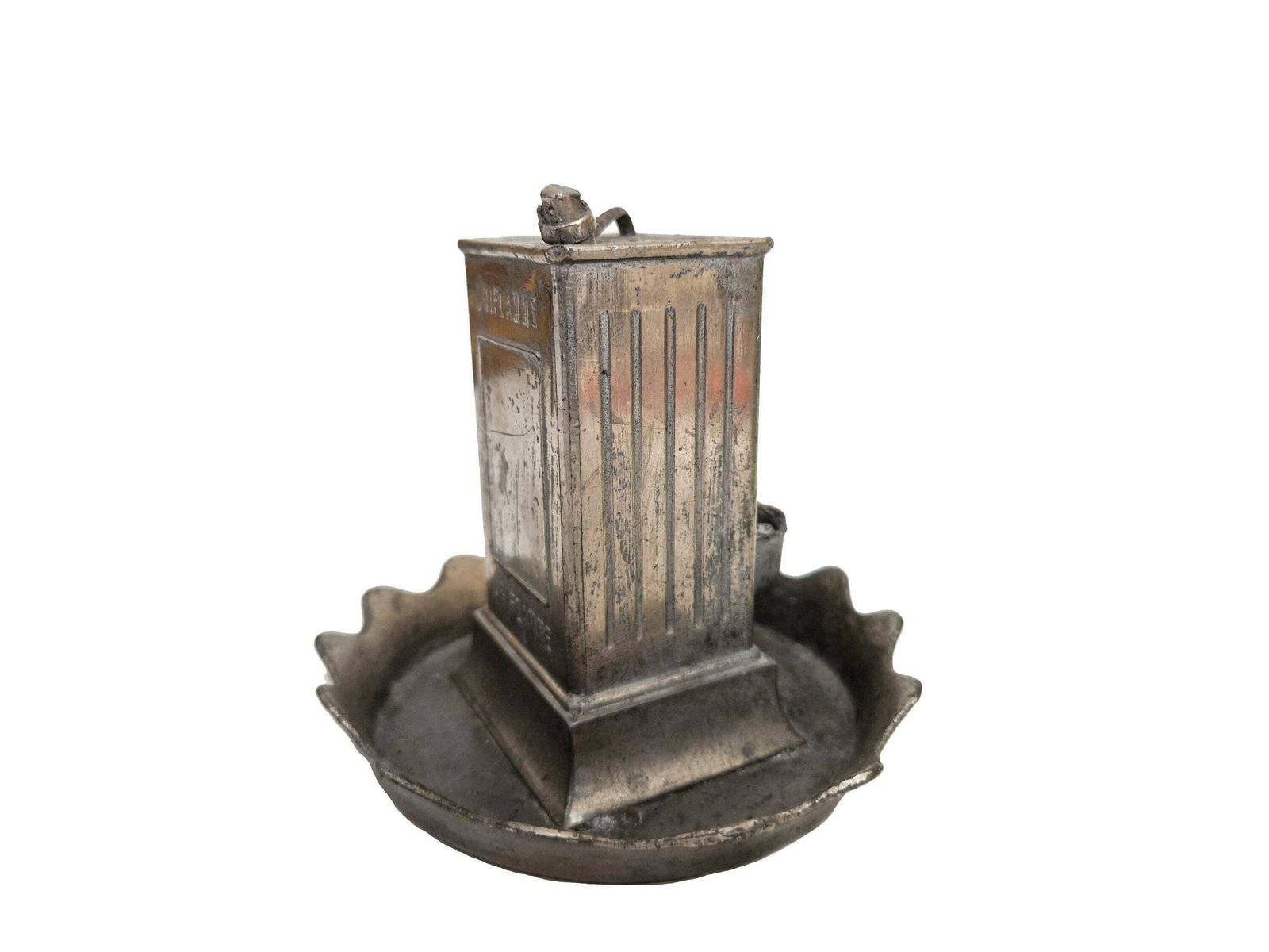 Frans Antiek Inktpot Met Oriflamme Reclame, Miniatuur Oliekan photo buy
