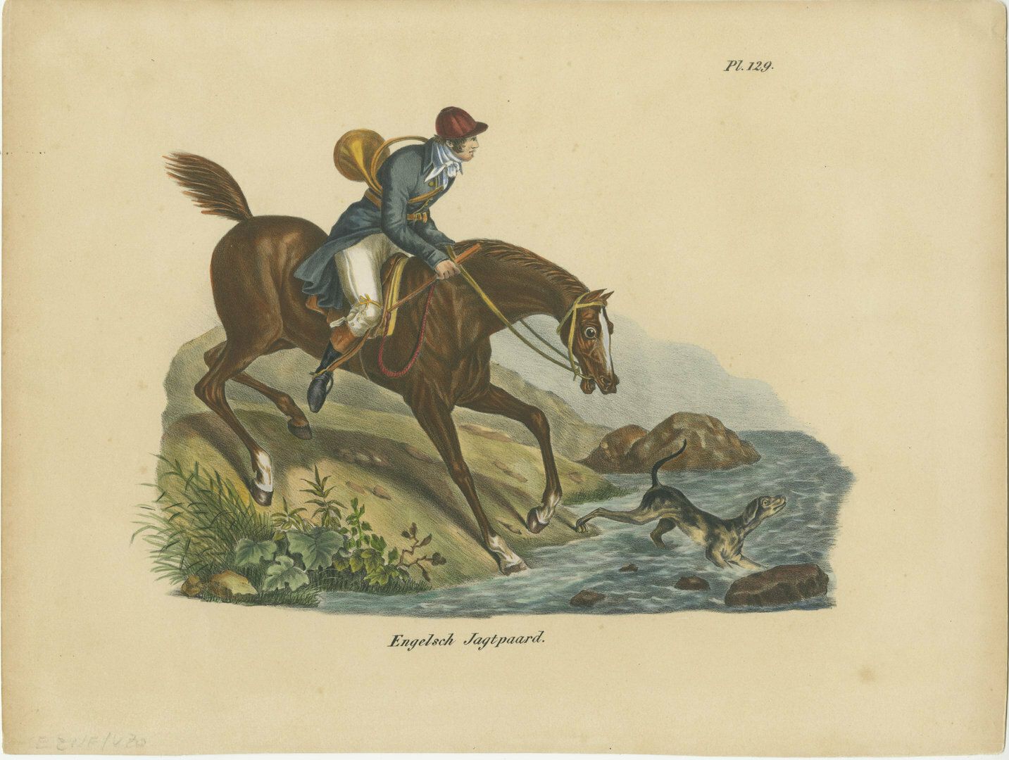Set Of 3 Antique Hand Colored Prints Of English Horses With Riders photo furniture