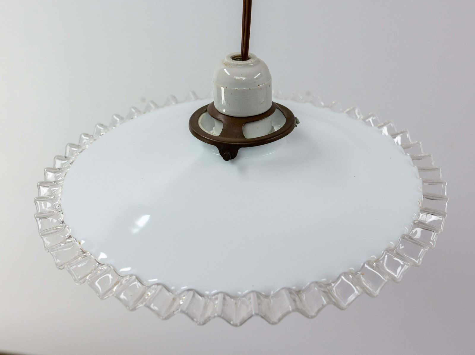 French Counter Weight Chandelier Lustre Glass Ceiling Pendant, Circa 1900 photo buy